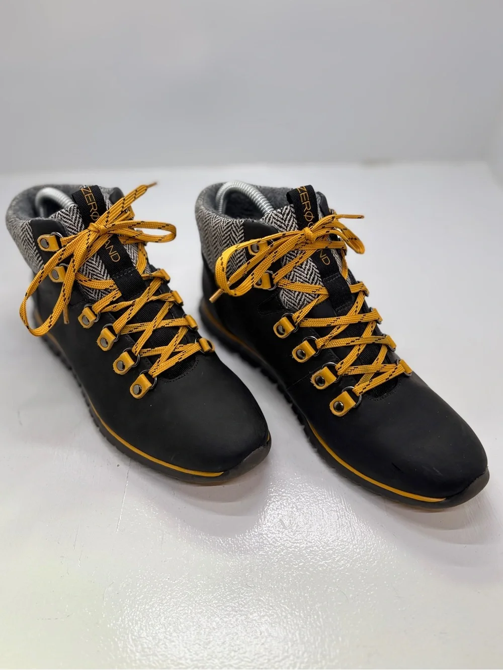 Cole Haan ZerøGrand Waterproof Hiking Boots Women's 8B Black Yellow WN002238